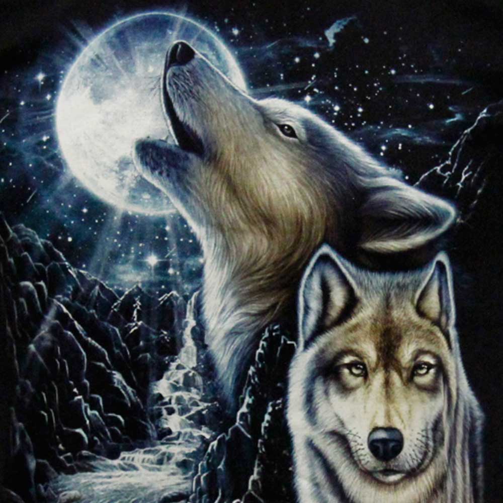 GW-249 Rock Eagle T-shirt Wolves and Moon