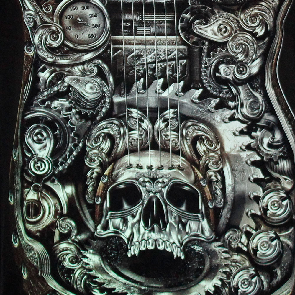 HD-099 Rock Chang HD Maglietta Chitarra di Teschio HD-099 Rock Chang HD Maglietta Chitarra di Teschio