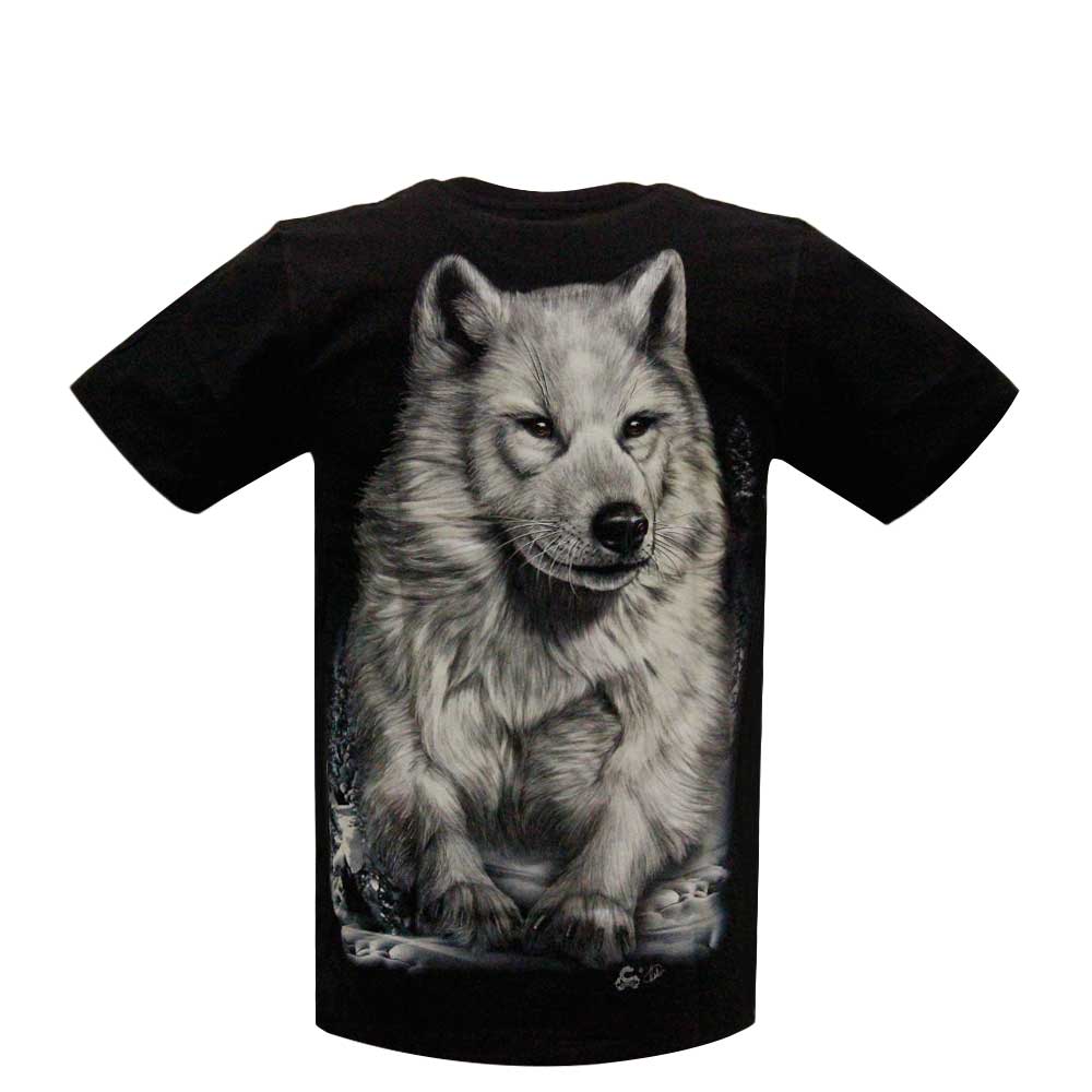 MA-496 Caballo T-shirt White Artic Wolf
