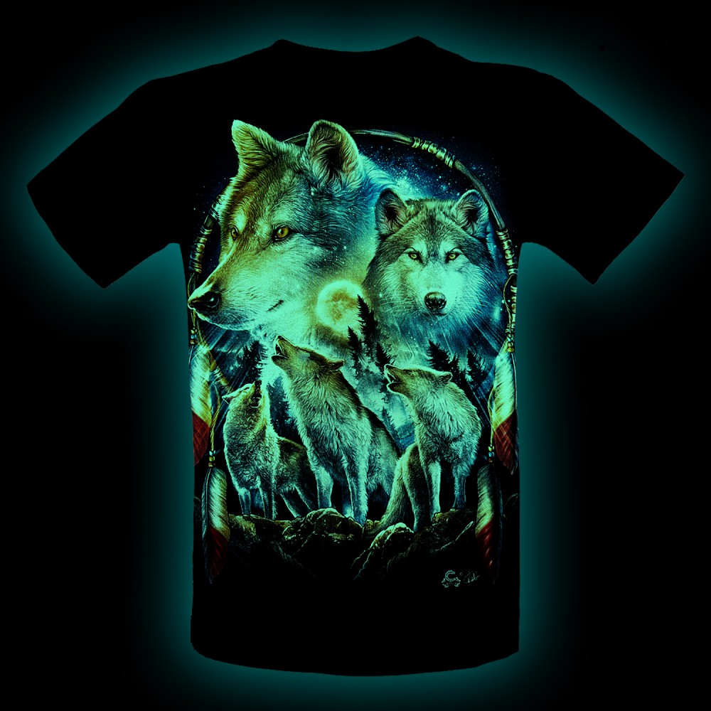 MA-689 Caballo T-shirt Noctilucent Wolf