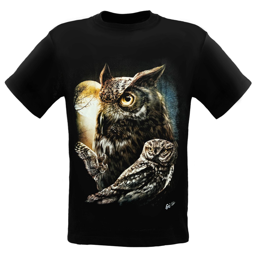 MA-699 Caballo T-shirt Noctilucent Owl and Moon