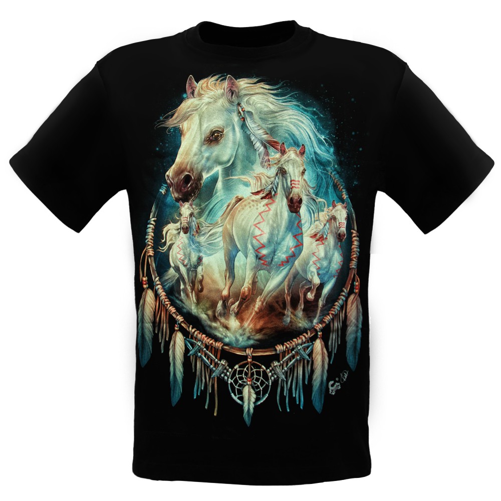 MA-605 Caballo T-shirt Noctilucent Horse and Dreamcatcher
