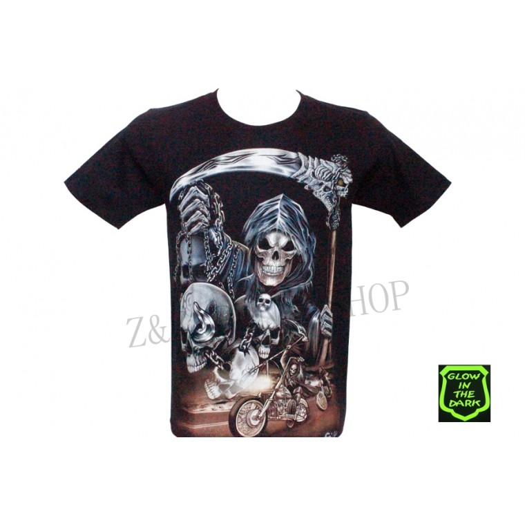 MD-148 Caballo T-shirt Death with Motorcycle MD-148 Caballo T-shirt Death with Motorcycle