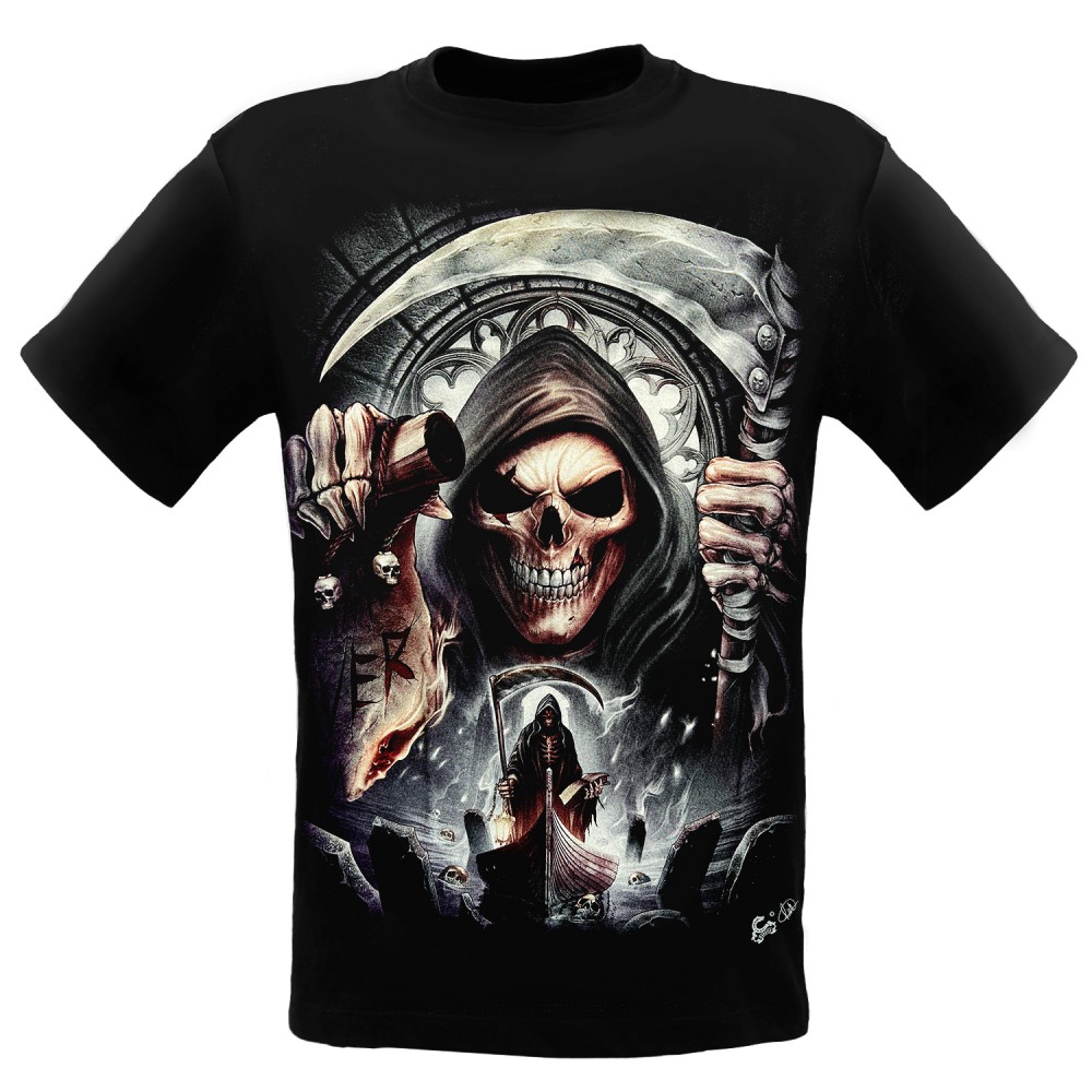 MD-349 Caballo T-shirt Pirate Skull