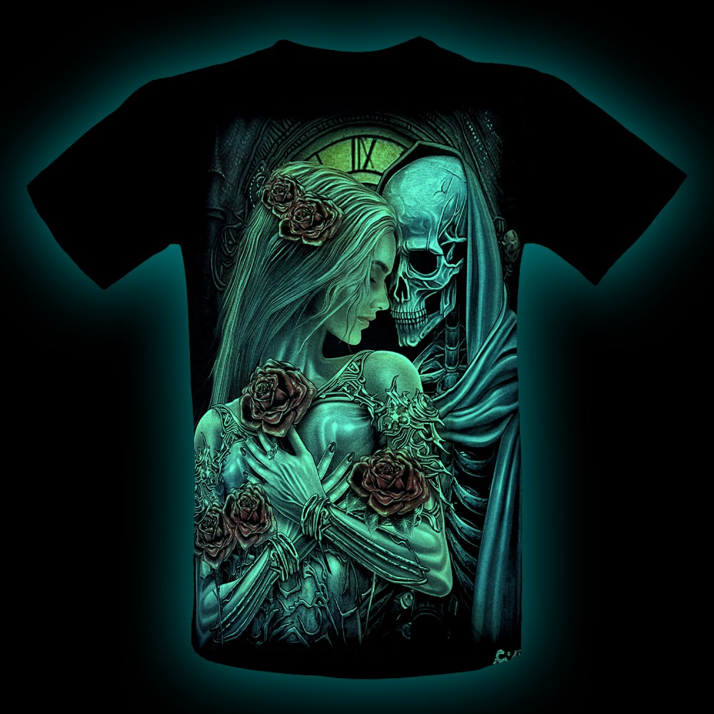 MD-356 Caballo T-shirt Skull e Girl
