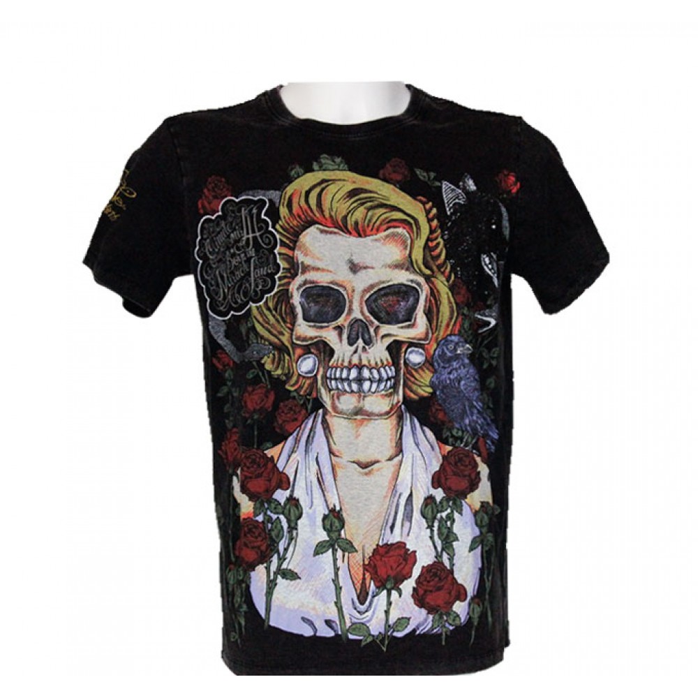 MMD-018 Minute Mirth T-shirt Skeleton with Roses