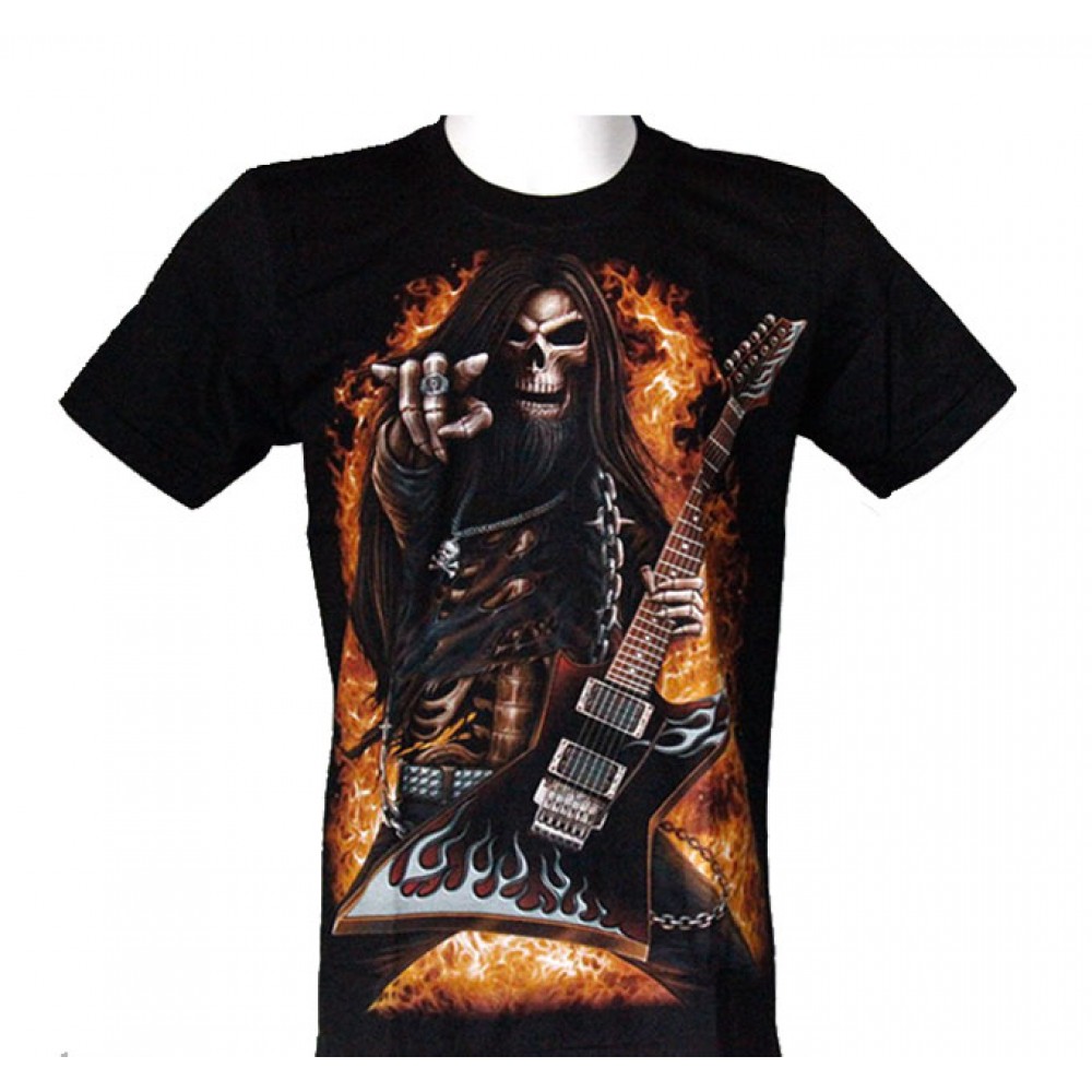 4397 Rock Eagle T-shirt Guitarist On Fire