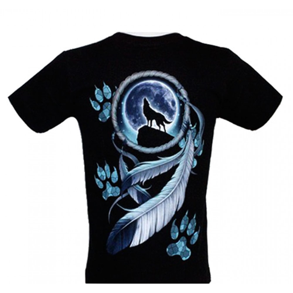 4539 Rock Eagle T-shirt Amulet with Wolves