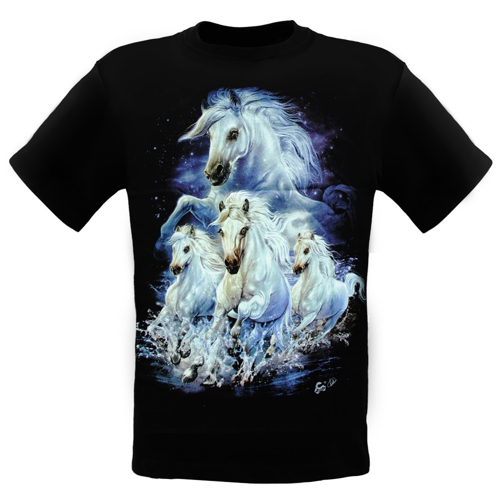 KA-621 Kid T-shirt Noctilucent White Horses