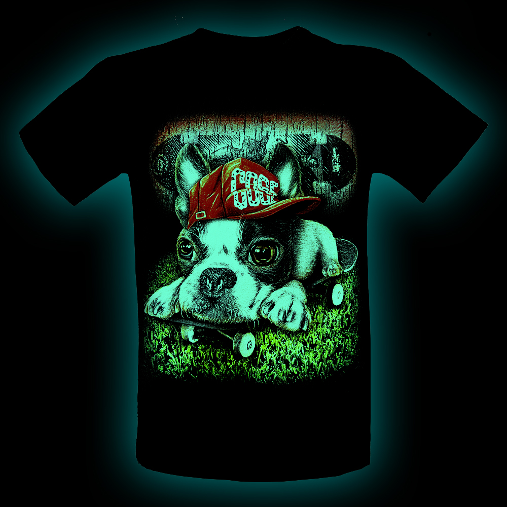 KA-429 Kid T-shirt Noctilucent Dog with Nose Piercing