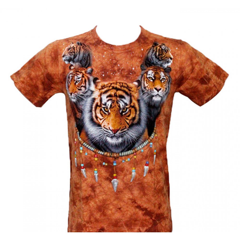 TD-334 Tie-Dye Maglietta Tigre TD-334 Tie-Dye Maglietta Tigre