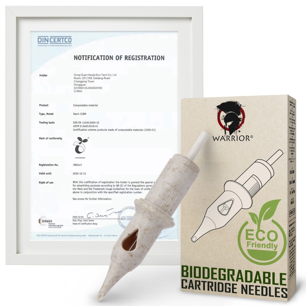 WARRIOR Biodegradable Cartucce Per Tatuaggio (Ø 0.30mm Curva Magnum)