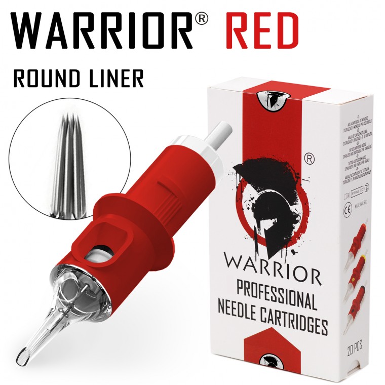 WARRIOR Red Cartucce Per Tatuaggio (Ø 0.25mm Round Liner)