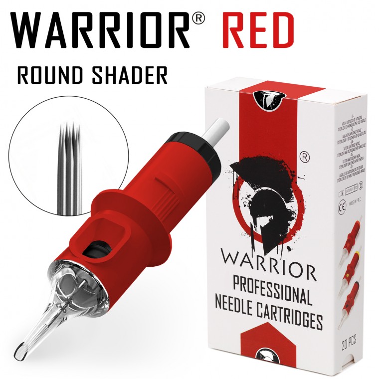 WARRIOR Red Cartucce Per Tatuaggio (Ø 0.30mm Round Shader)