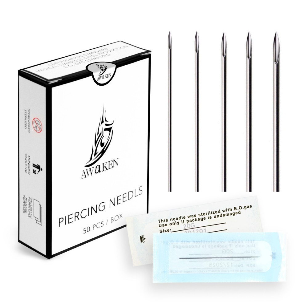 AWAKEN Sterile Needles for piercing - 10 pcs/box