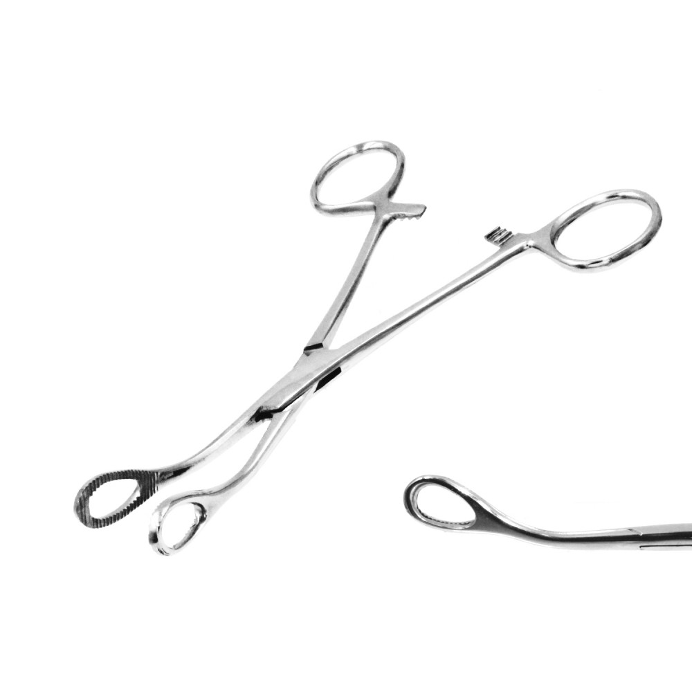 T-PINZA-01 Pinza Tool  for Tattoo & Piercing - Oval Forceps Grooved Closure