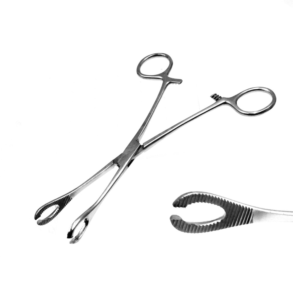 T-PINZA-02 Pinza Tool  for Tattoo & Piercing - Oval Forceps Grooved Open