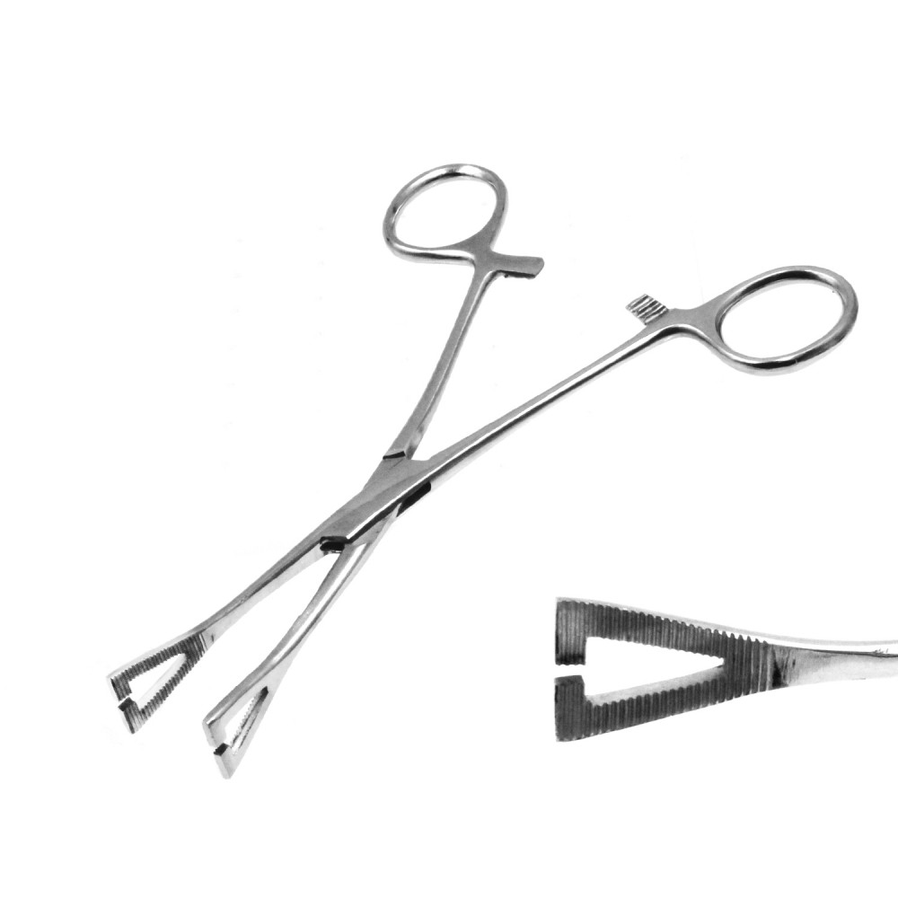 T-PINZA-03 Pinza Tool  for Tattoo & Piercing - Triangle Forceps Grooved Open
