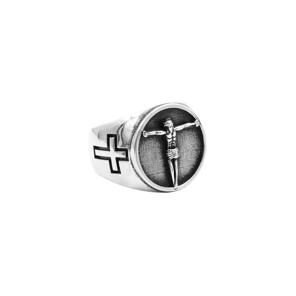 A-361 Anello Gesù con Croce al Lato A-361 Anello Gesù con Croce al Lato