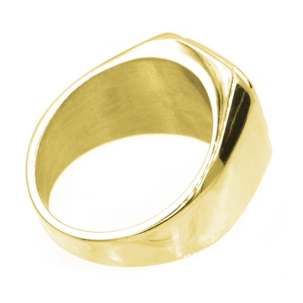 A-504 Steel Ring Basic Squared Gold