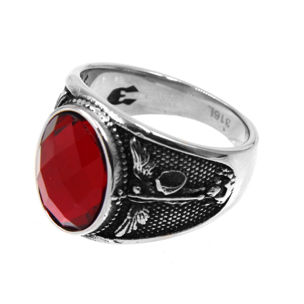 A-540 Ring Guardian Angel and Stone