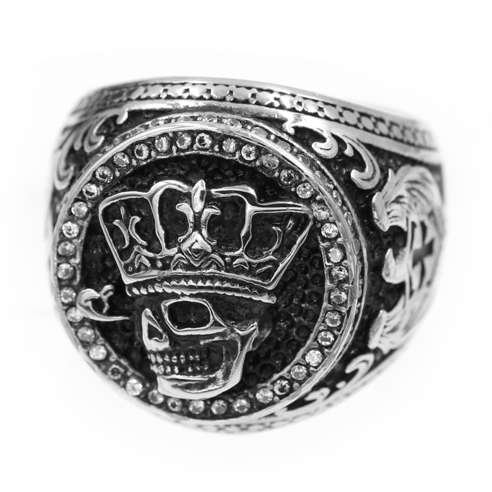 A-494 Steel Ring with Skull