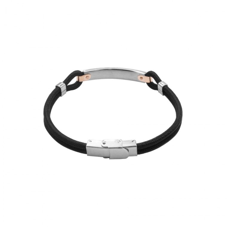B-140 Man Bracelet in Leather and Steel