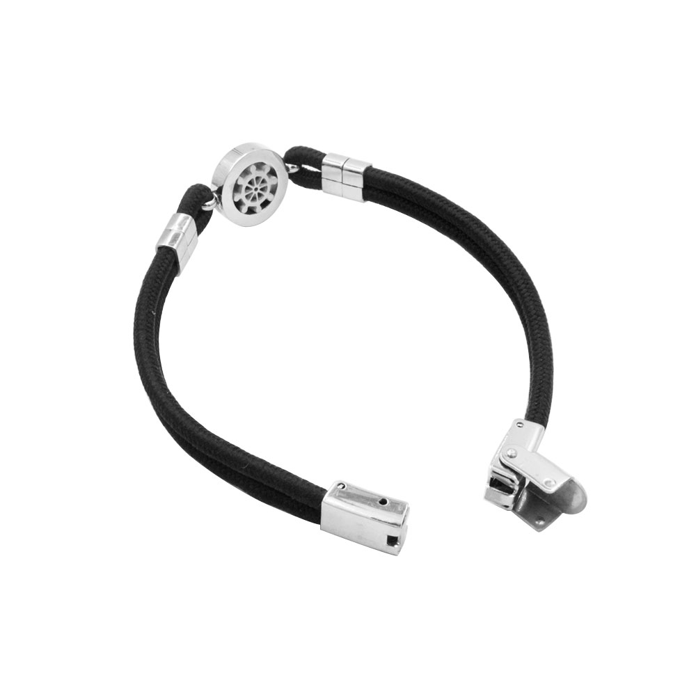B-150 Man Bracelet in Leather and Steel