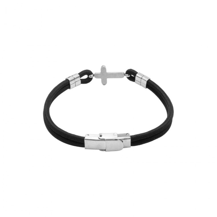 B-152 Man Bracelet in Leather and Steel