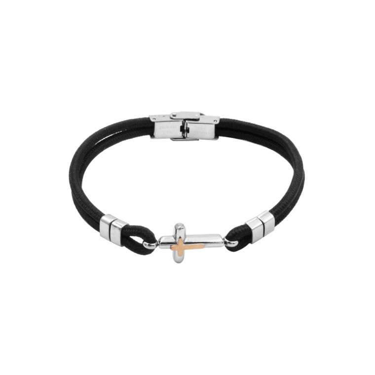 B-152 Man Bracelet in Leather and Steel