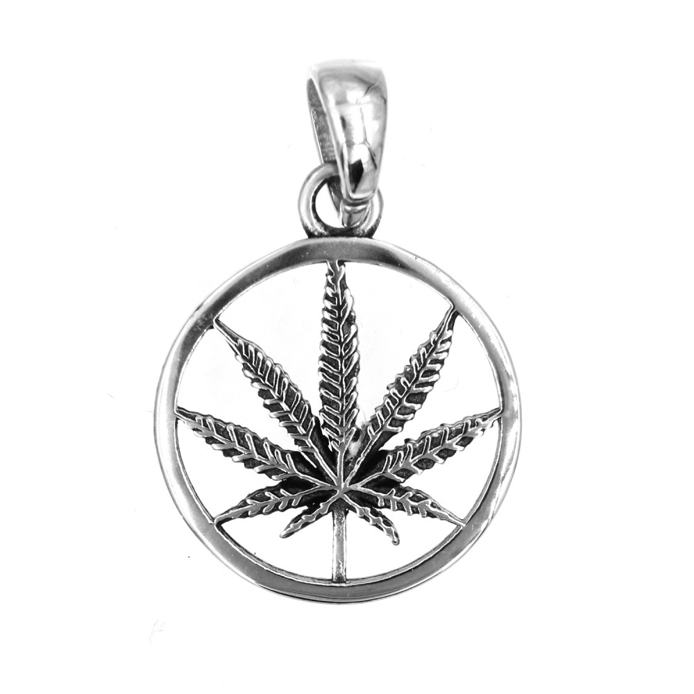 Q-161 Pendant with Cannabis leaves