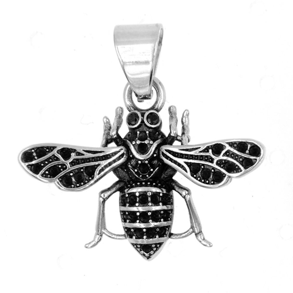Q-130 Pendant with bee in Steel