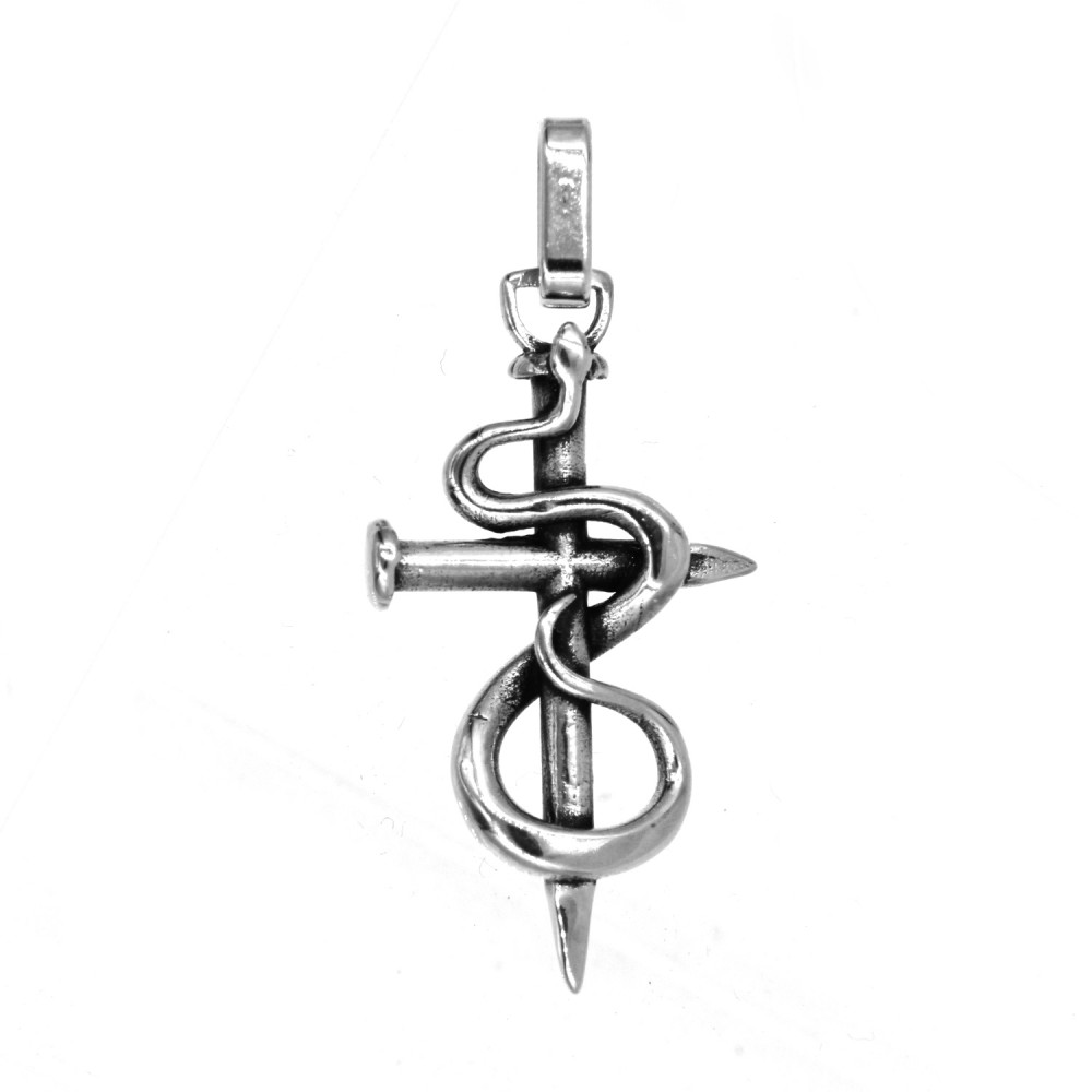 Q-138 Pendant with Cross and Snake