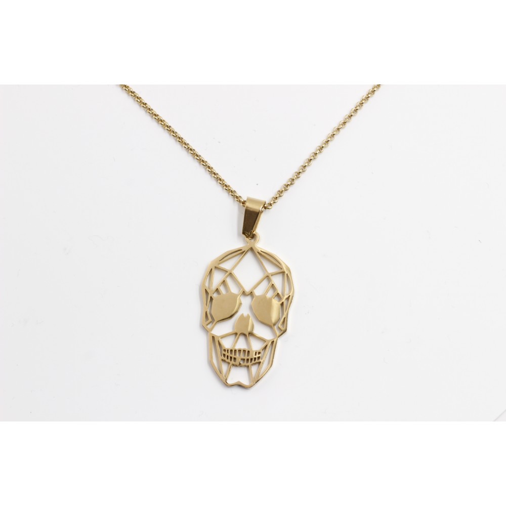 Steel necklace with skull