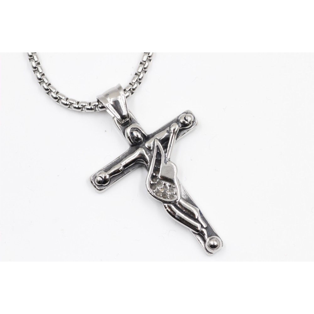 Necklace with Crucified Jesus Cross Pendant