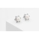 POS-012 Flower Earrings with Pearl in 925 Silver