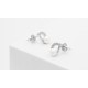 POS-015 Silver 925 Stud earrings Water drops with Pearl and Crystals
