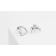 POS-016 925 Silver Lobe earrings with Triangle-shaped Crystals